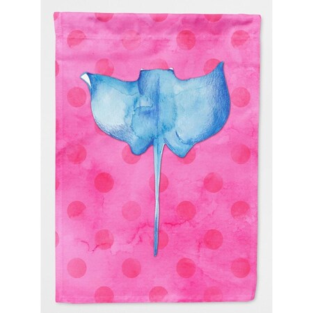 Carolines Treasures Sting Ray Pink Polkadot Flag Canvas, House Size BB8239CHF